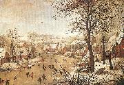 BRUEGHEL, Pieter the Younger Winter Landscape with a Bird-trap China oil painting reproduction